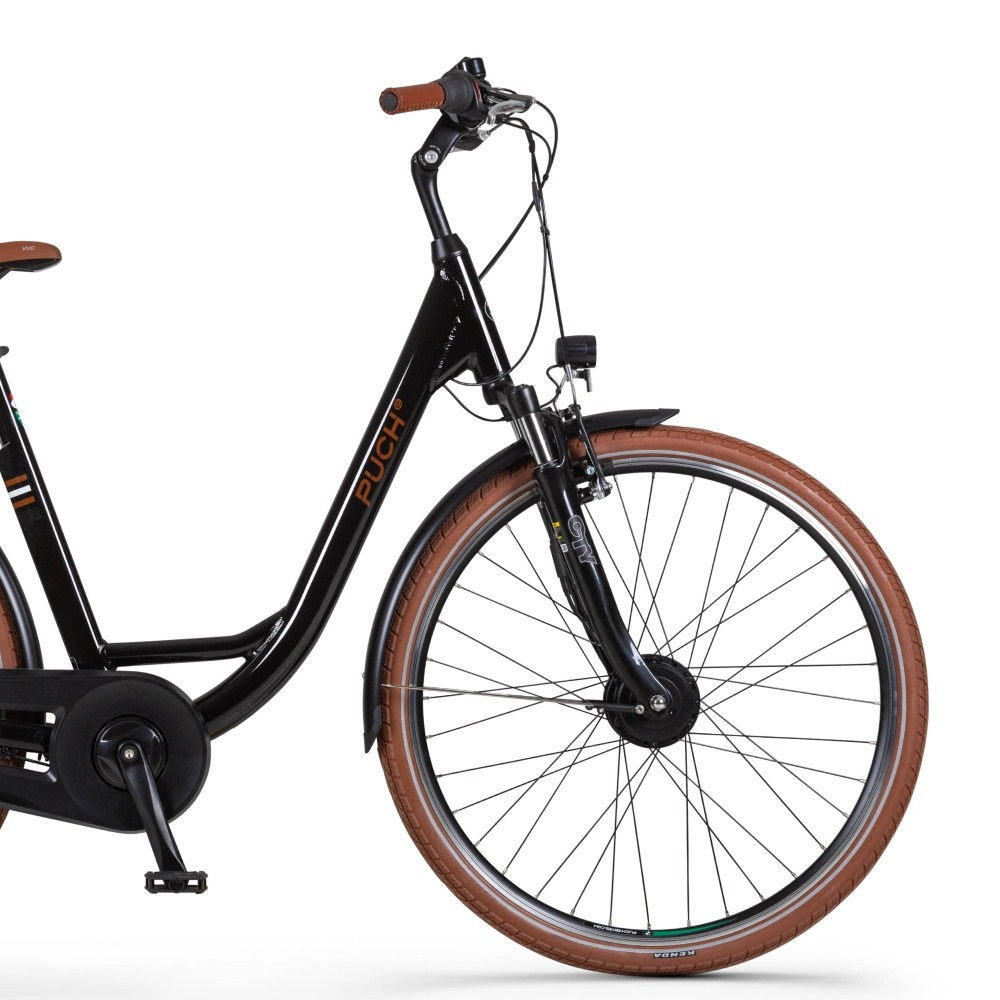 Puch E-Folk N7 Zwart 2026 – voorwiel, voorwielmotor en koplamp